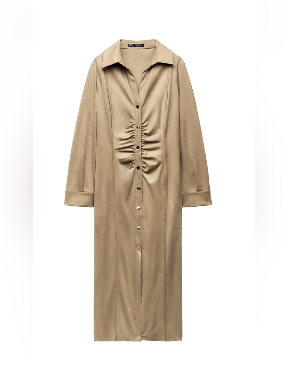 Zara beige suede midi dress size small worn once